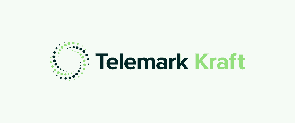 Telemark Kraft logo på grønn bakgrunn