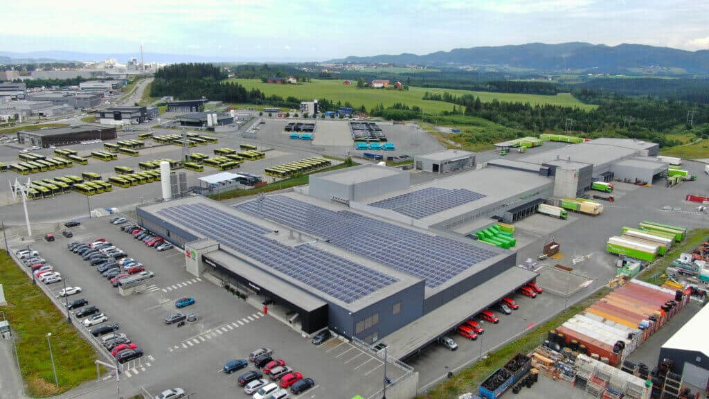 Solceller på taket til Posten