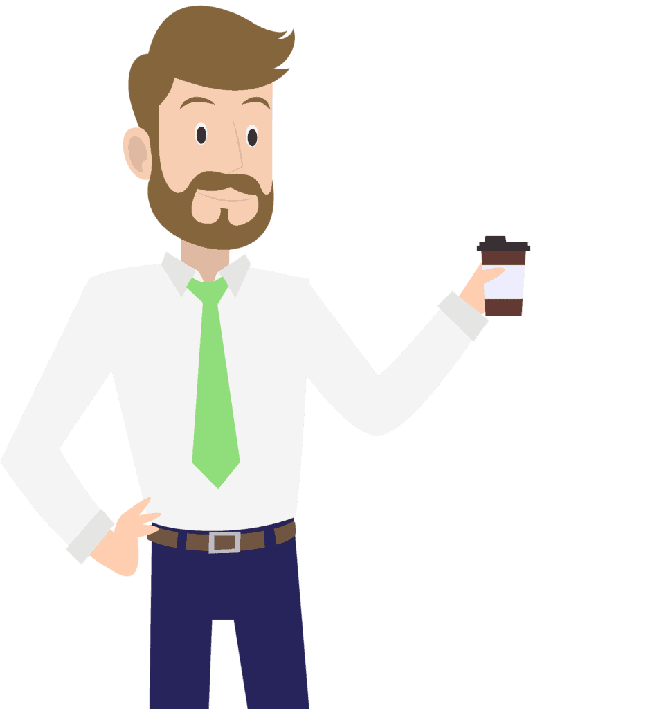 Ærlige Kjell med kaffe