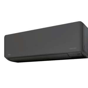 NP skrått svart frittstilt lite - Telemark Kraft Svart varmepumpe